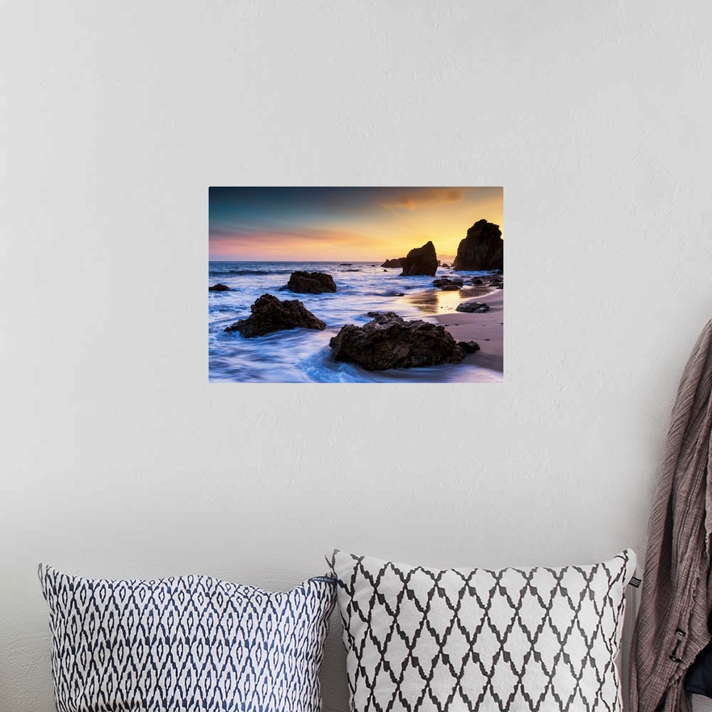 A bohemian room featuring Sunset At El Matador Beach, California, USA