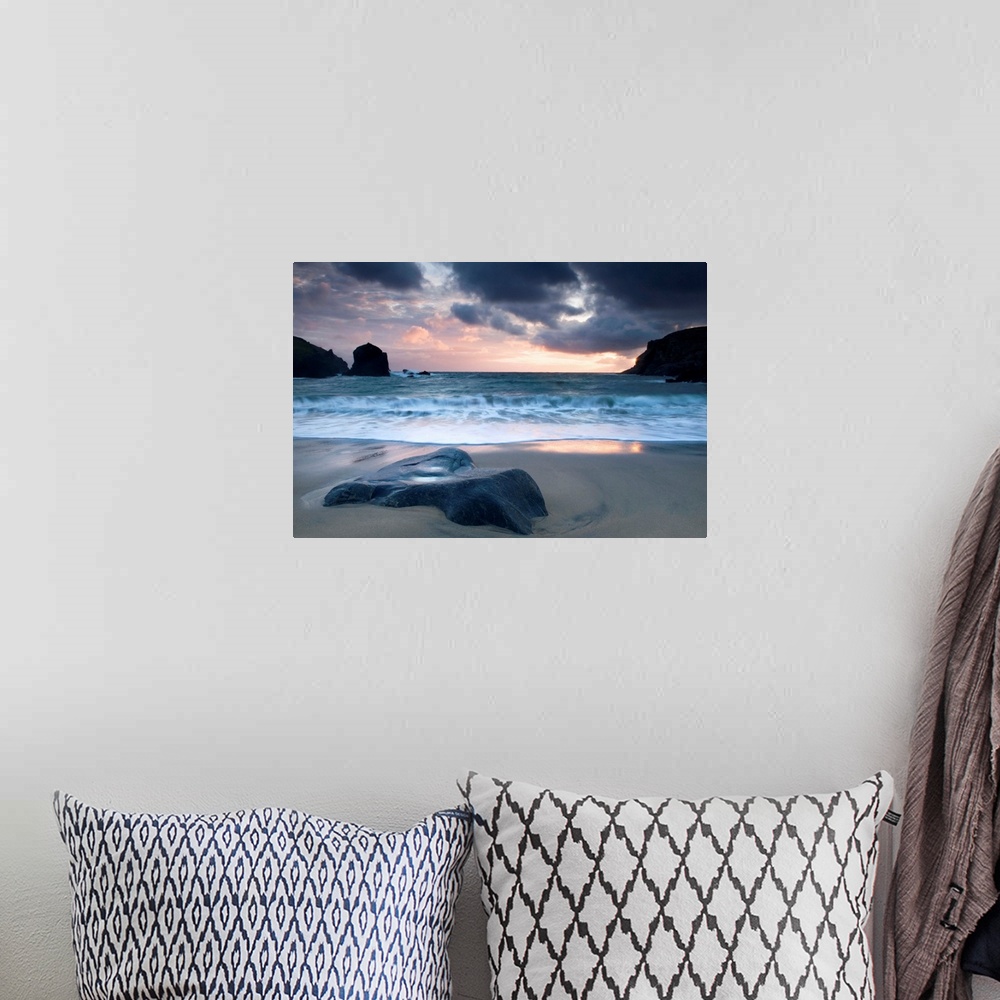 A bohemian room featuring Sunset on Dalbeg beach, Isle of Lewis, Hebrides, Scotland, UK