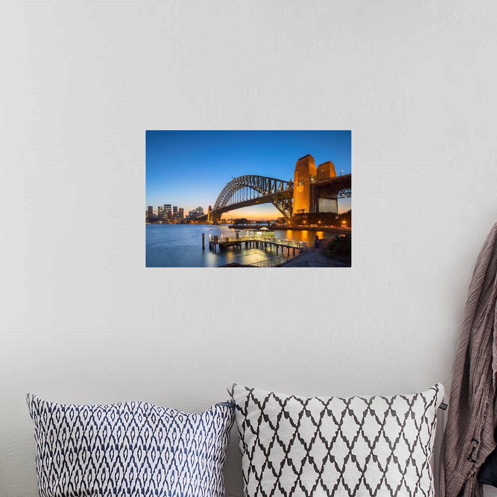 A bohemian room featuring Sydney Harbour Bridge At Sunset, Sydney, New South Wales, Australia
