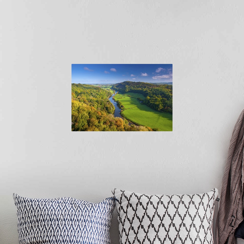 A bohemian room featuring UK, England, Herefordshire, view north along River Wye from Symonds Yat Rock