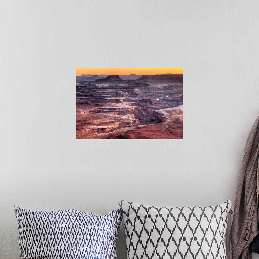 A bohemian room featuring USA, Utah, Canyonlands National Park, Island in the Sky district, Grand View Point