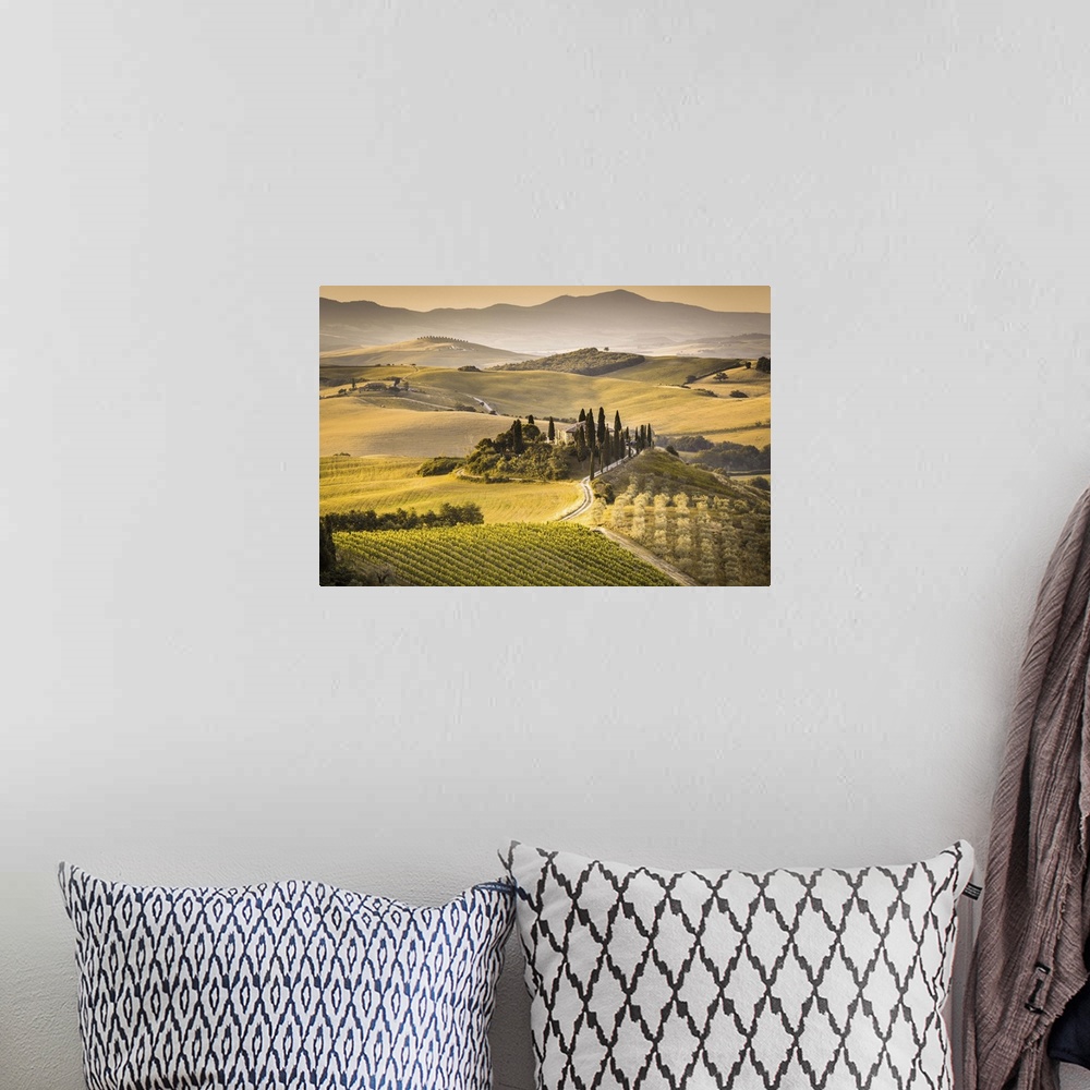 A bohemian room featuring Val d'Orcia, Tuscany, Italy.