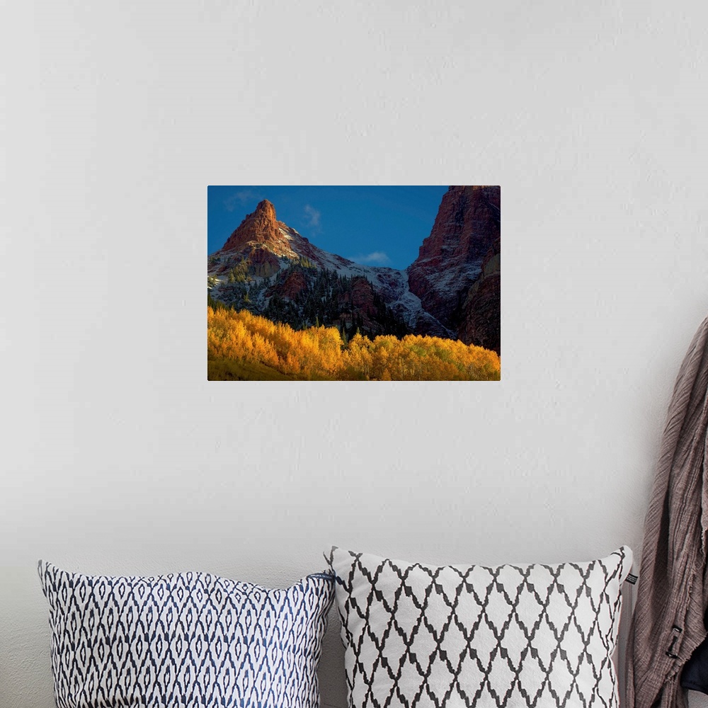 A bohemian room featuring Sunlight On the Peak and Aspens, Maroon Bells Wilderness White River National Forest