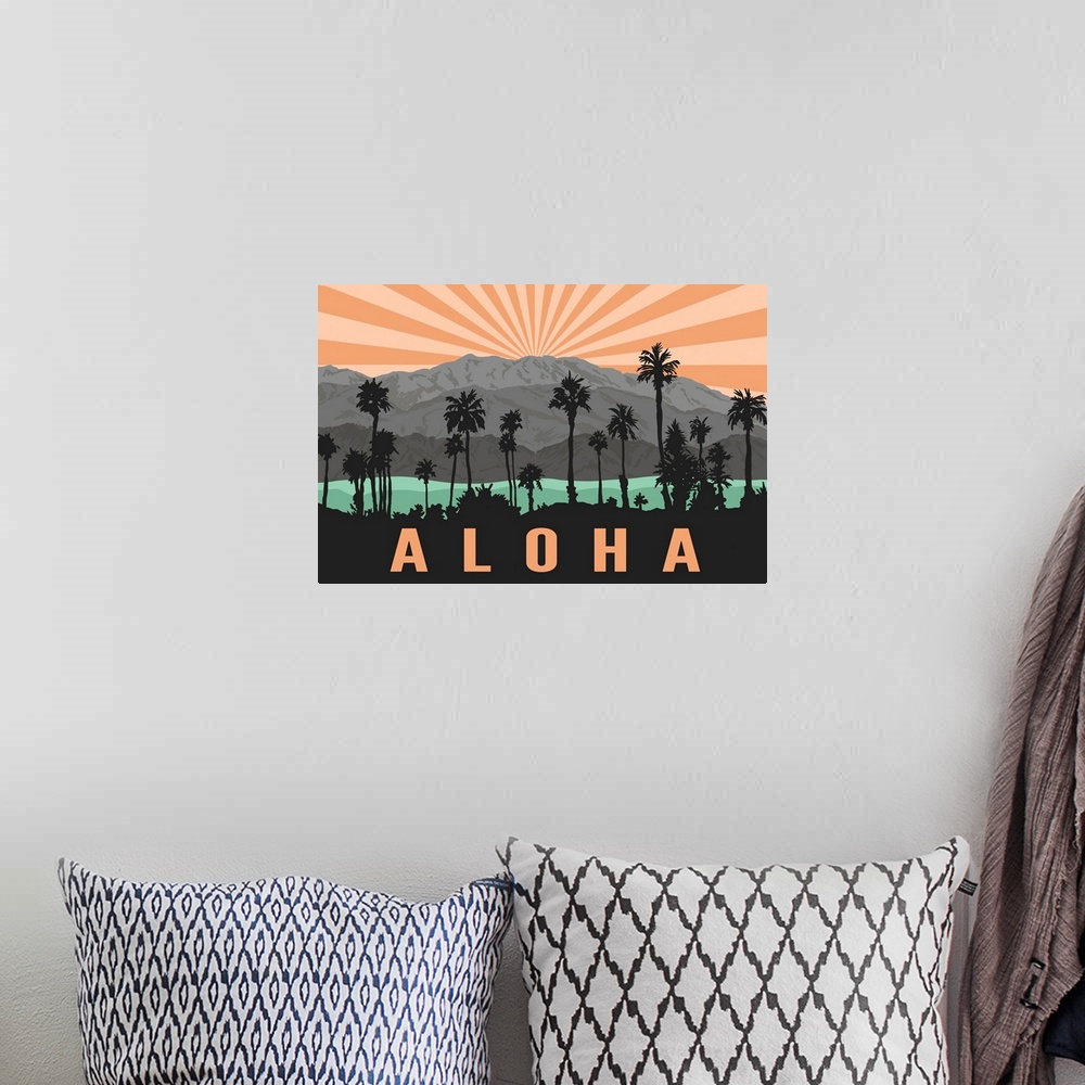 A bohemian room featuring Aloha - Palm Trees & Mountains