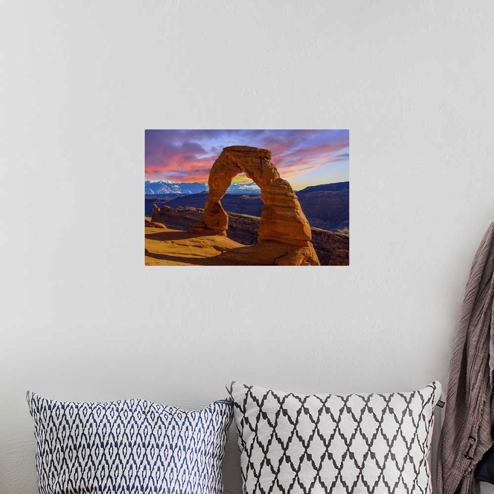 A bohemian room featuring Arches National Park, Utah - Delicate Arch Sunset