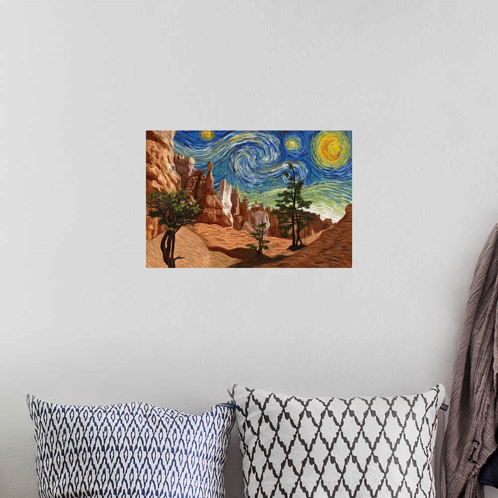 A bohemian room featuring Bryce Canyon - Starry Night National Park Series