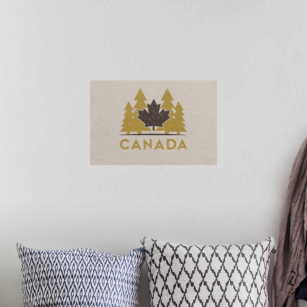 A bohemian room featuring Canada - Vector Leaf & Trees