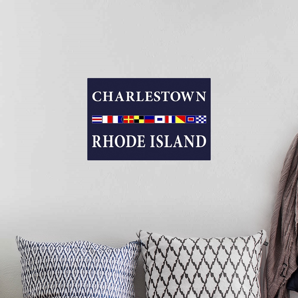 A bohemian room featuring Charlestown, Rhode Island - Nautical Flags Poster