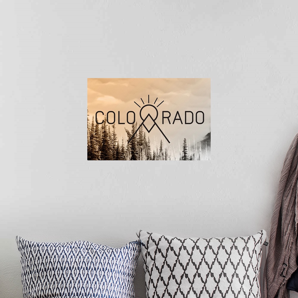 A bohemian room featuring Colorado - Badge & Photo - Geometric Opacity