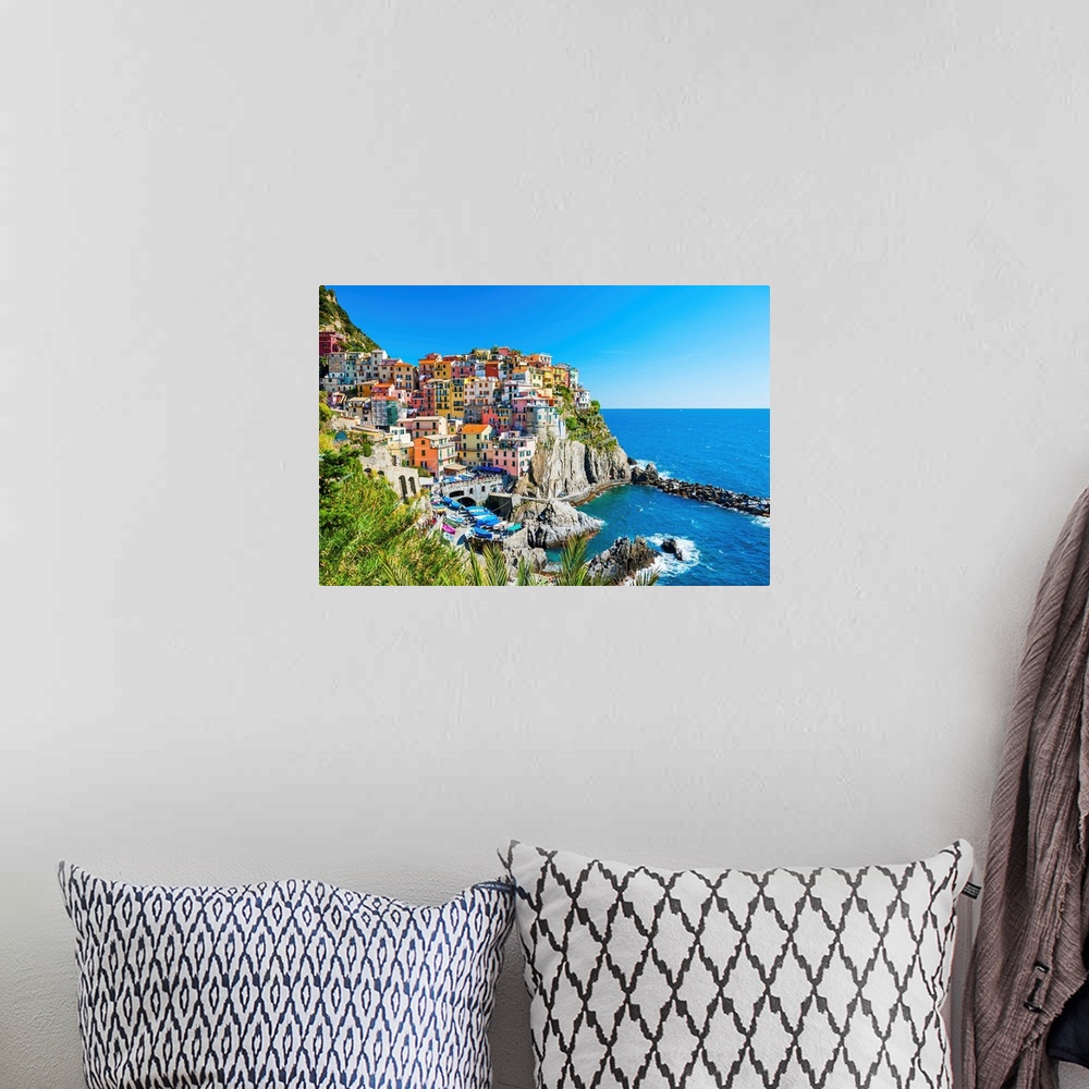 A bohemian room featuring Colorful Buildings Of Cinque Terre National Park, Italy