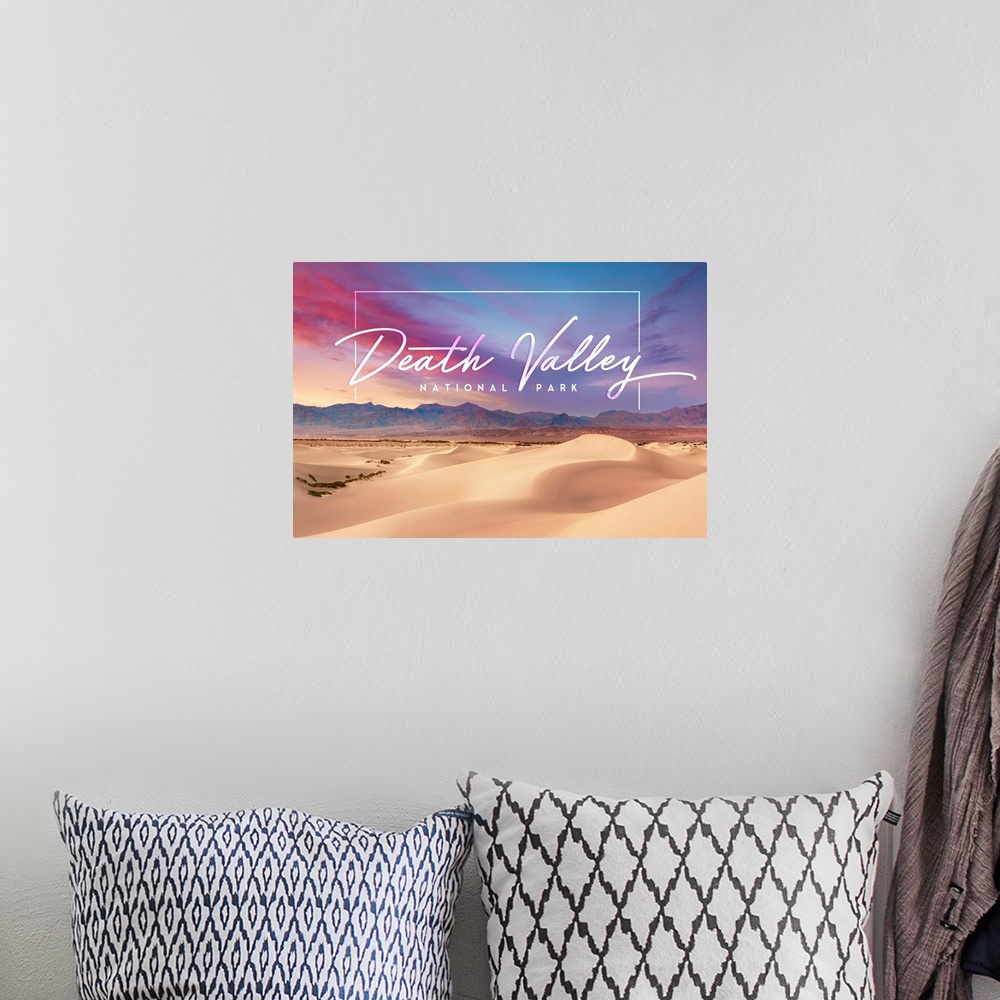 A bohemian room featuring Death Valley National Park, Sunset Dunes: Travel Poster