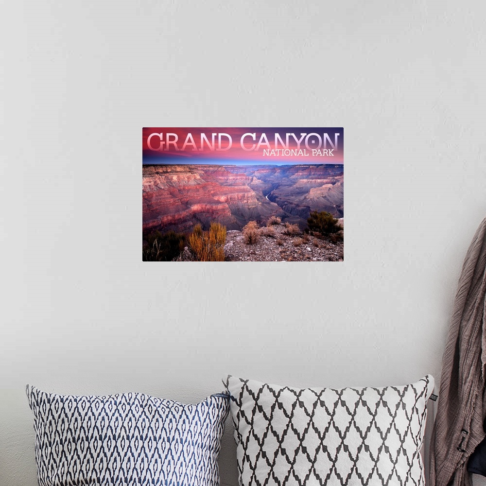 A bohemian room featuring Grand Canyon National Park, Sunset: Travel Poster