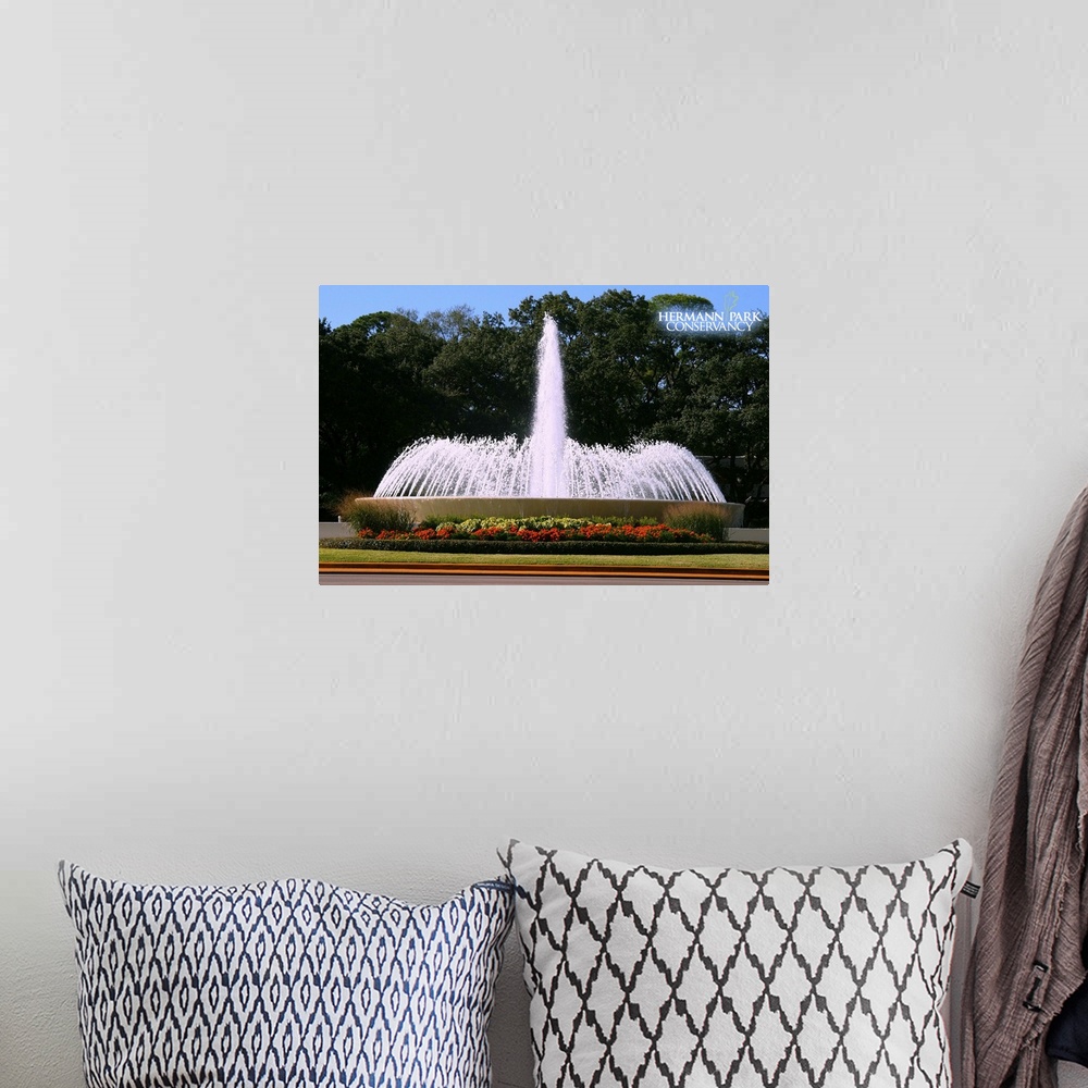 A bohemian room featuring Hermann Park Conservancy Fountain