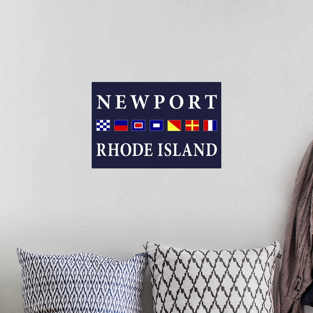 A bohemian room featuring Newport, Rhode Island - Nautical Flags Poster