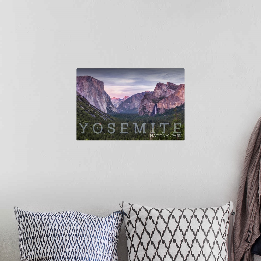 A bohemian room featuring Yosemite National Park, Natural Landscape: Travel Poster