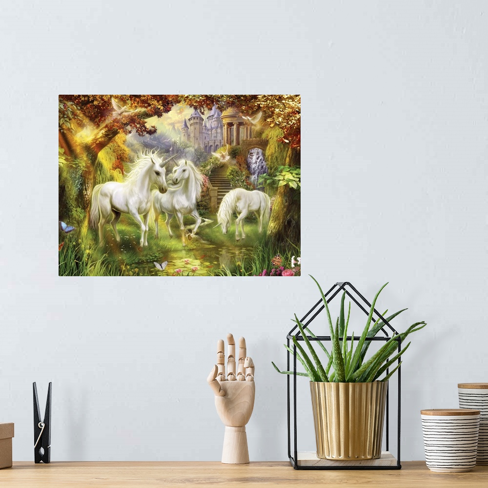 A bohemian room featuring Magical Unicorn Forest