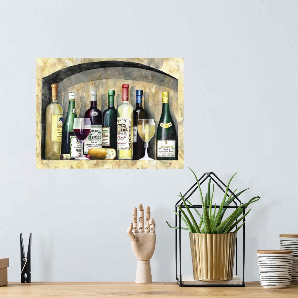 A bohemian room featuring Wine Collection - Vintage Wine