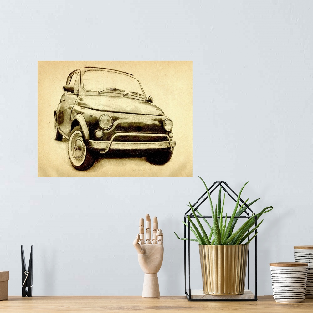A bohemian room featuring The Fiat 500 was a car produced by the Fiat company of Italy between 1957 and 1975.The car was de...