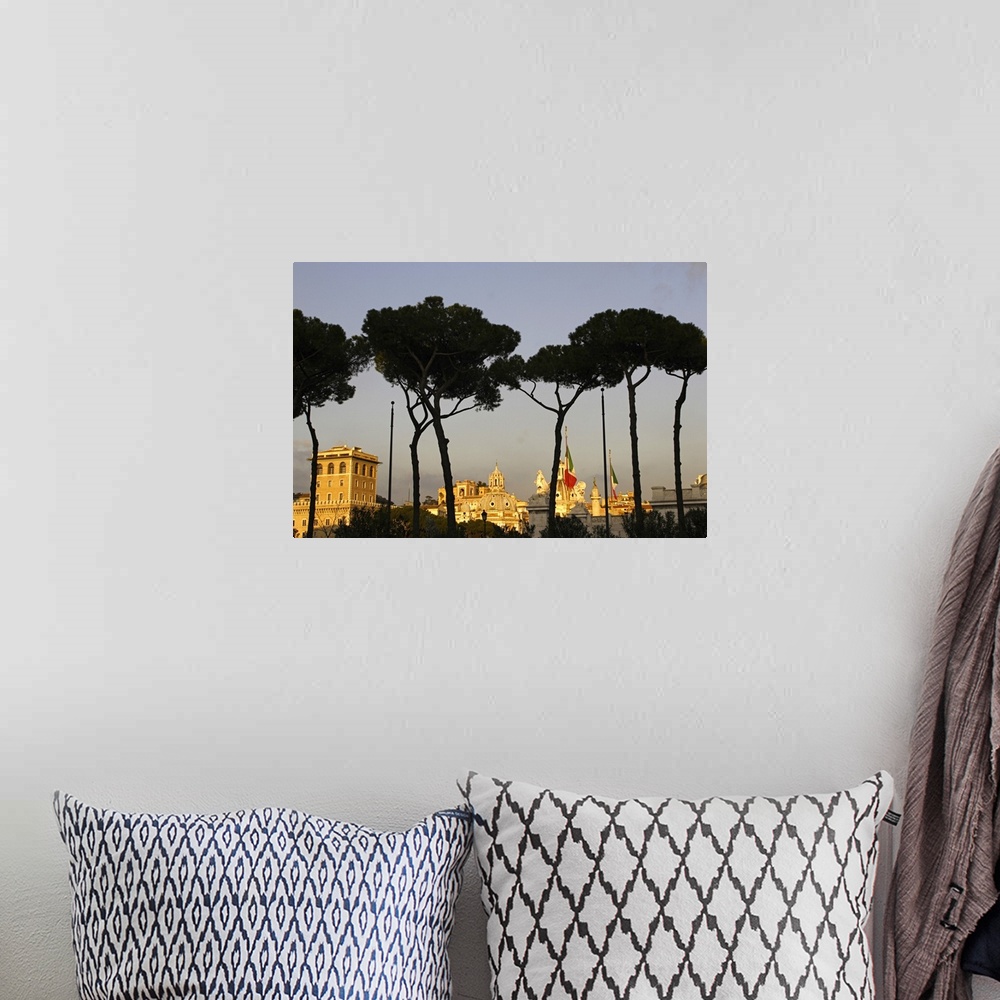 A bohemian room featuring The Monumento Nazionale a Vittorio Emanuele
