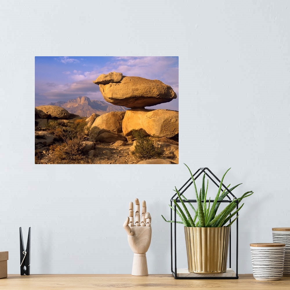 A bohemian room featuring Balanced rocks, Guadalupe Mountain National Park, Texas