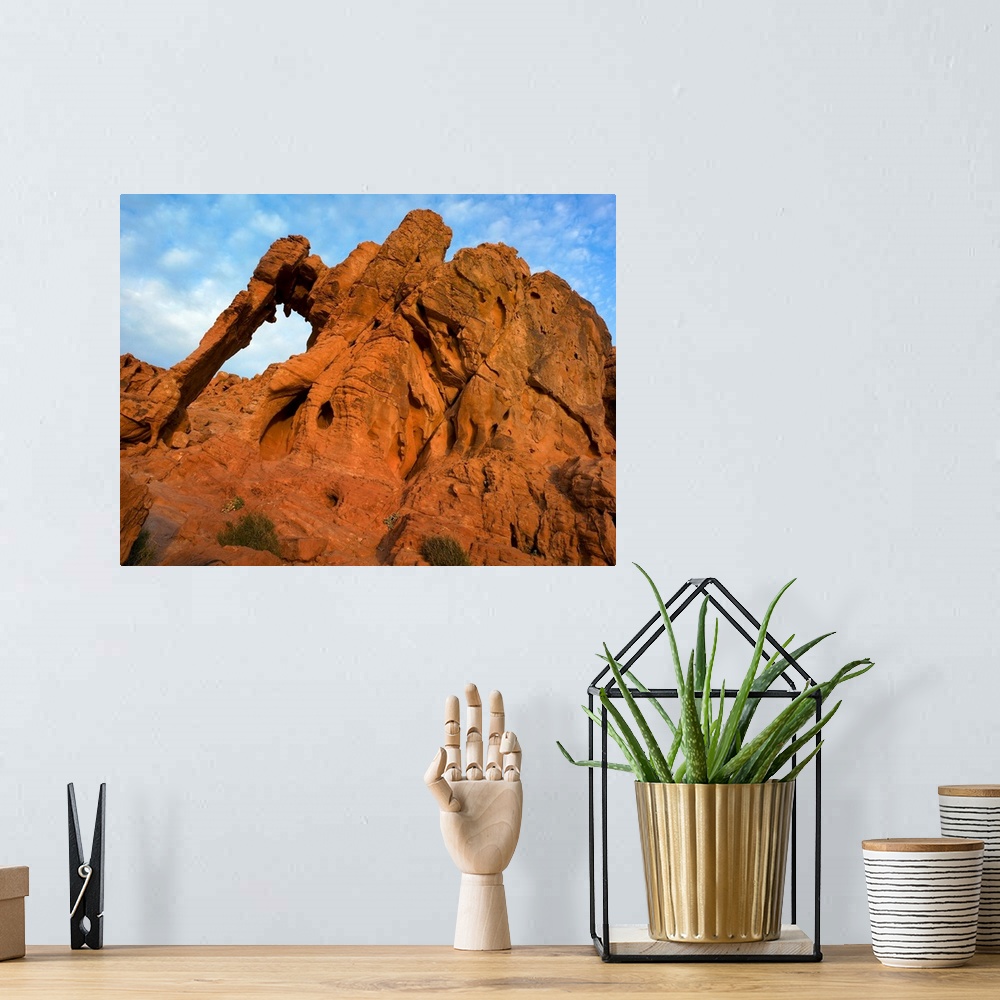 A bohemian room featuring Elephant Rock, a unique sandstone formation, Valley of Fire State Park, Nevada