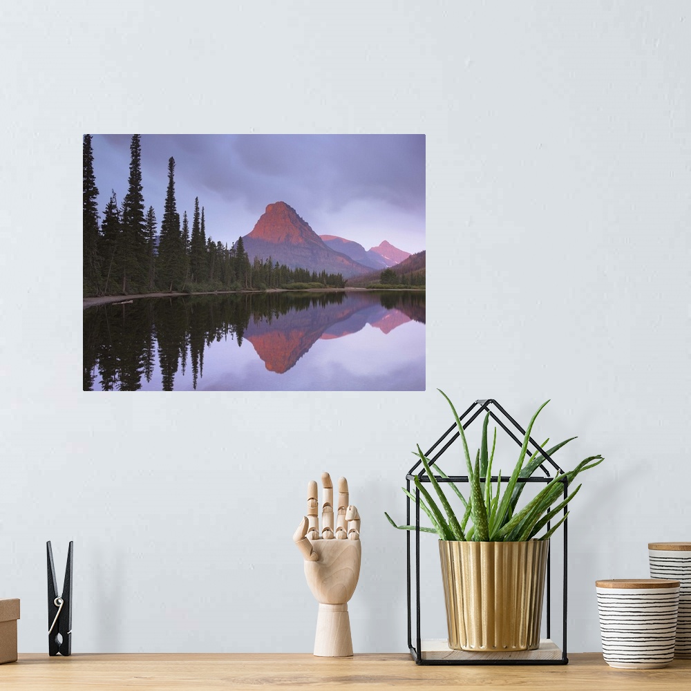 A bohemian room featuring Mount Sinopah reflected in Two Medicine Lake, Glacier National Park, Montana