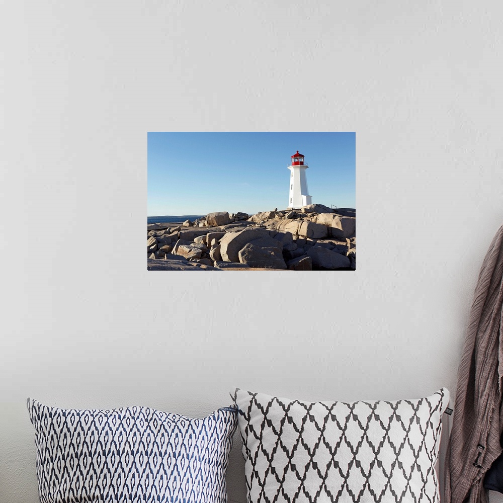 A bohemian room featuring Peggys Point Lighthouse, Nova Scotia, Canada