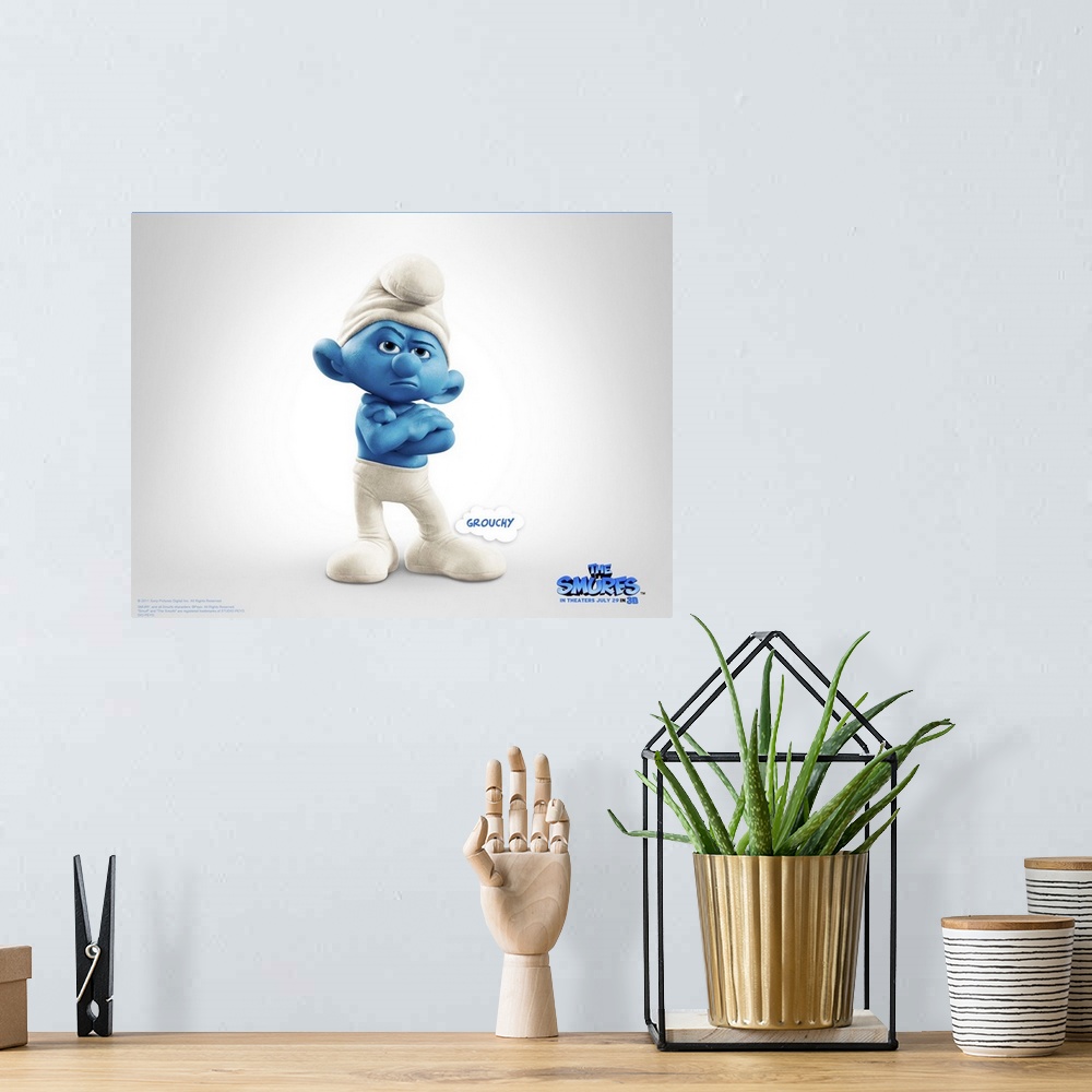A bohemian room featuring The Smurfs - Movie Poster