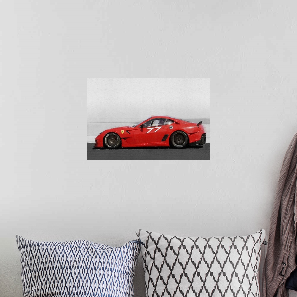 A bohemian room featuring 2006 Ferrari 599 GTB Fiorano Watercolor