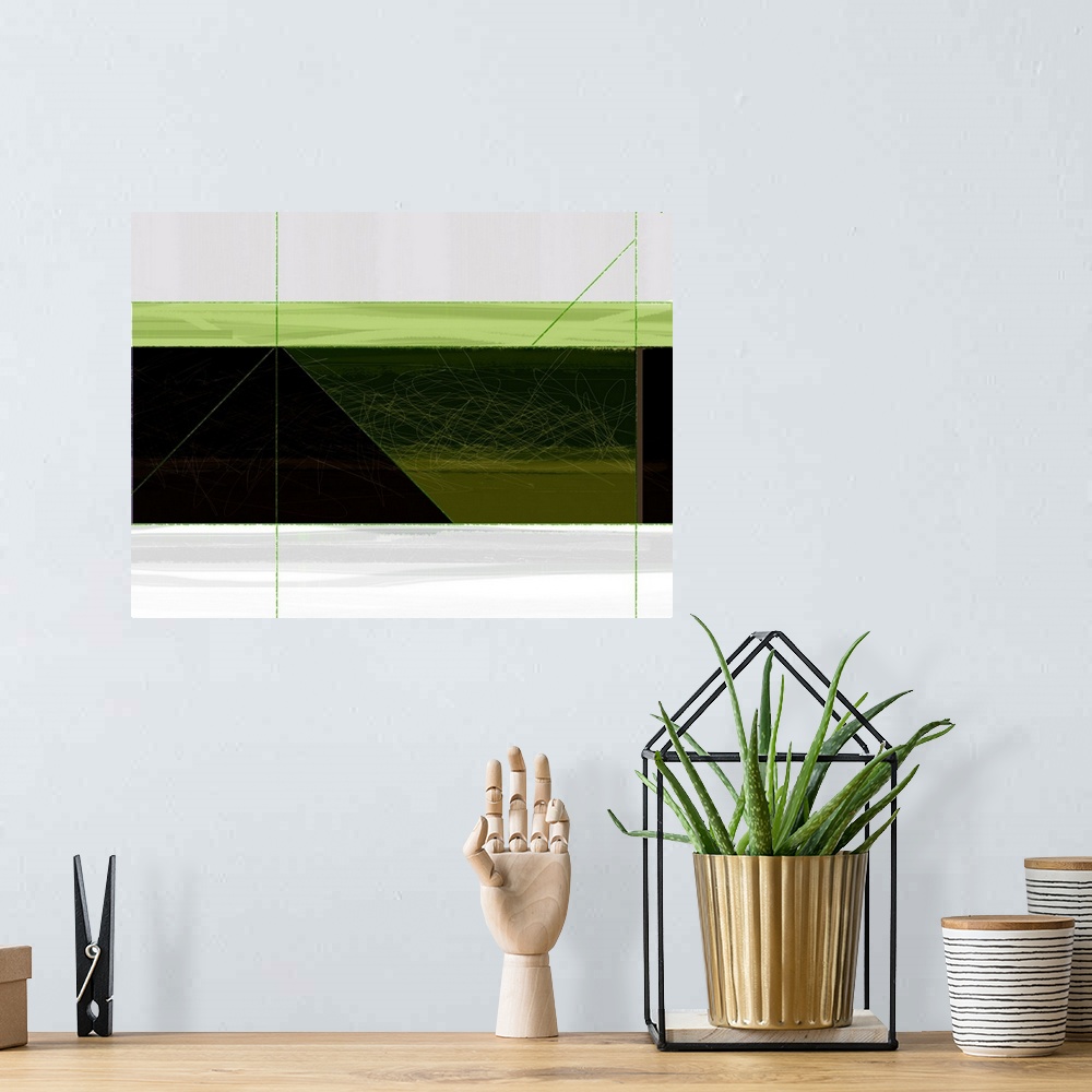 A bohemian room featuring Abstract Green Geometric