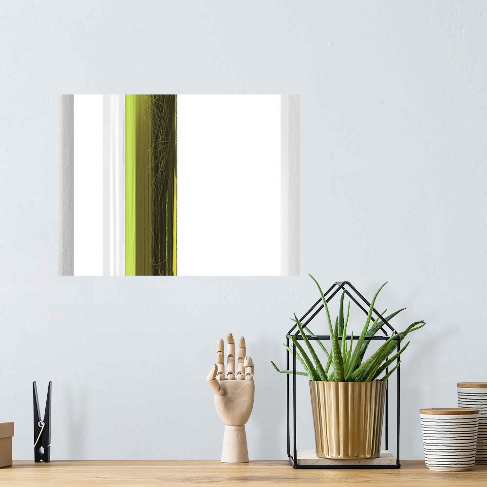A bohemian room featuring Abstract Green On White