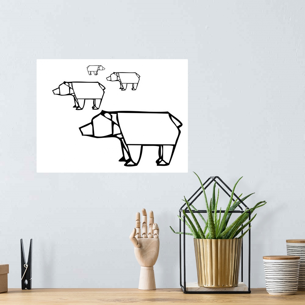 A bohemian room featuring Abstract Minimalist Bears