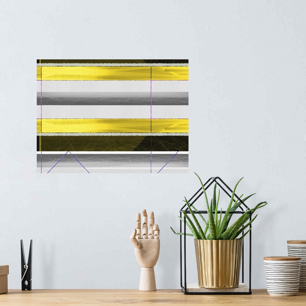 A bohemian room featuring Abstract Yellow Parallels