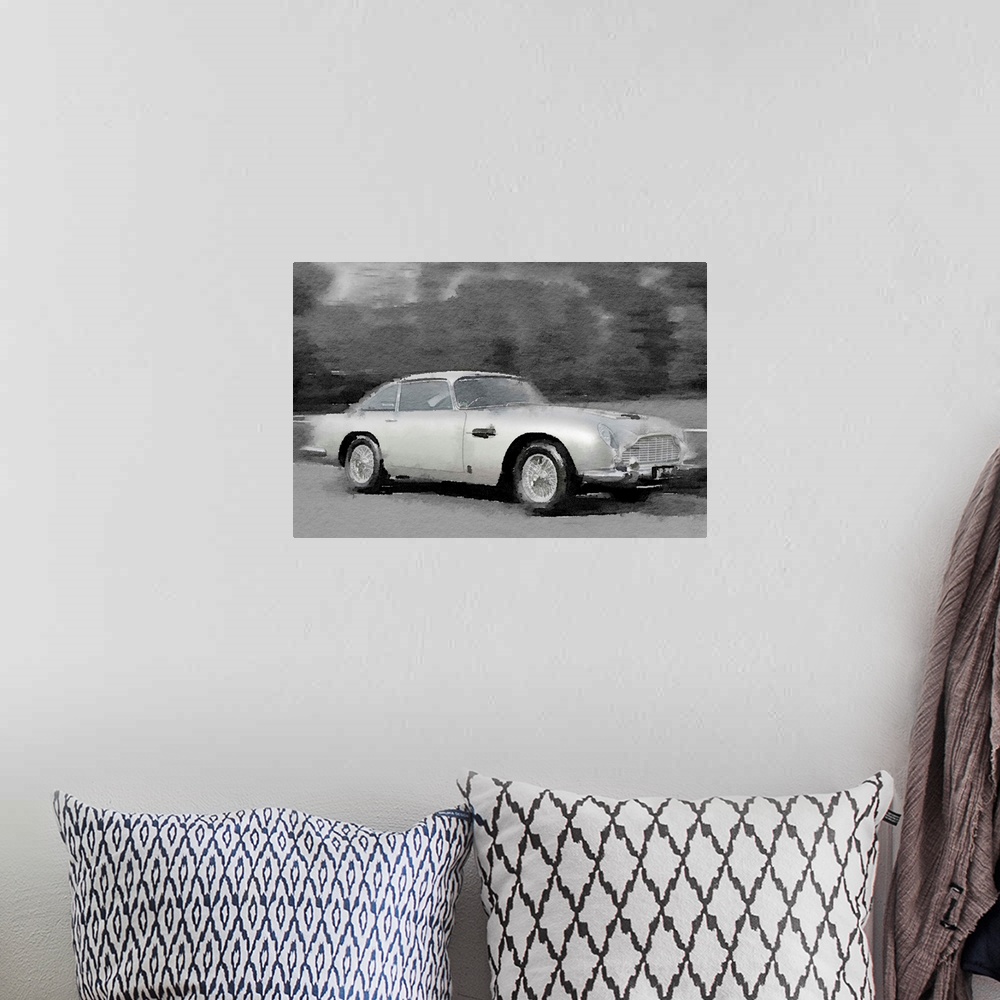 A bohemian room featuring Aston Martin DB5 Watercolor