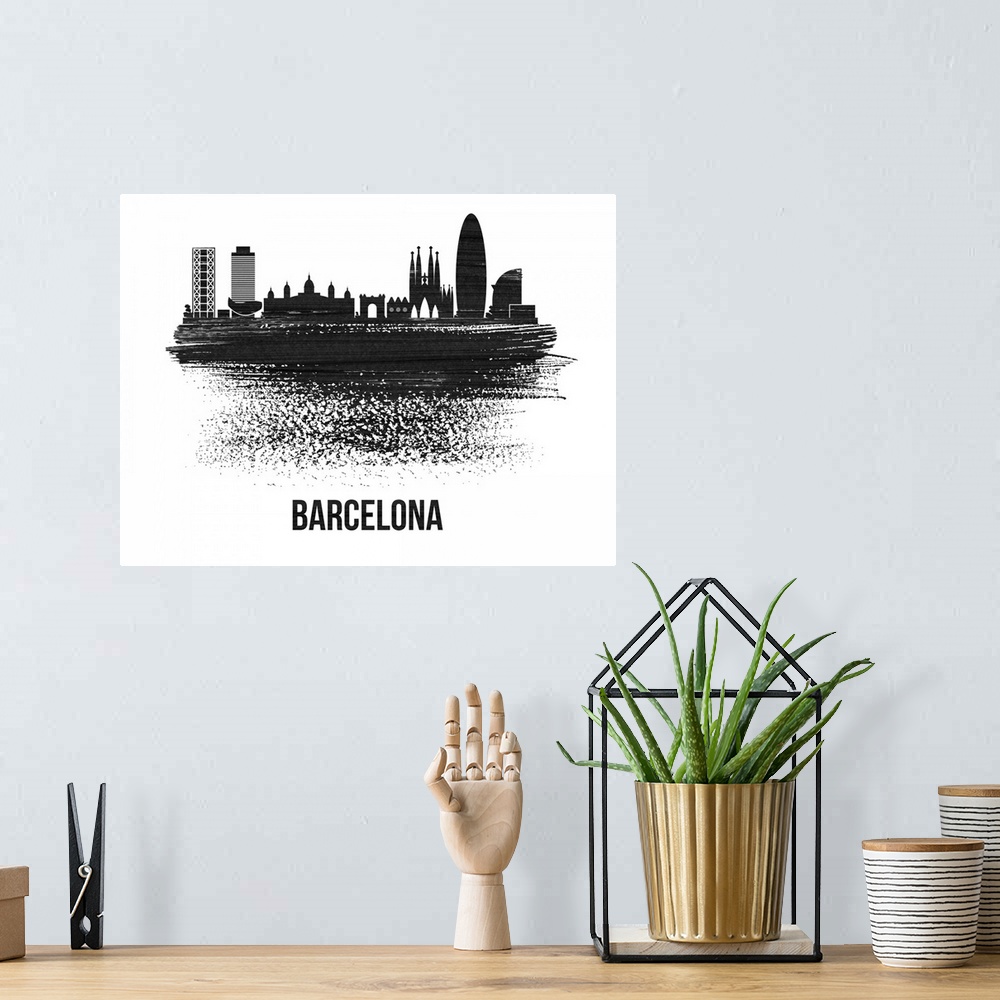 A bohemian room featuring Barcelona Skyline