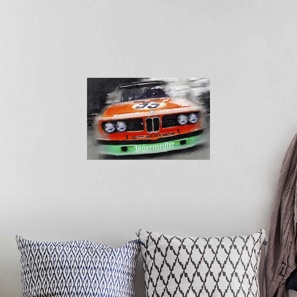 A bohemian room featuring BMW Front End Watercolor