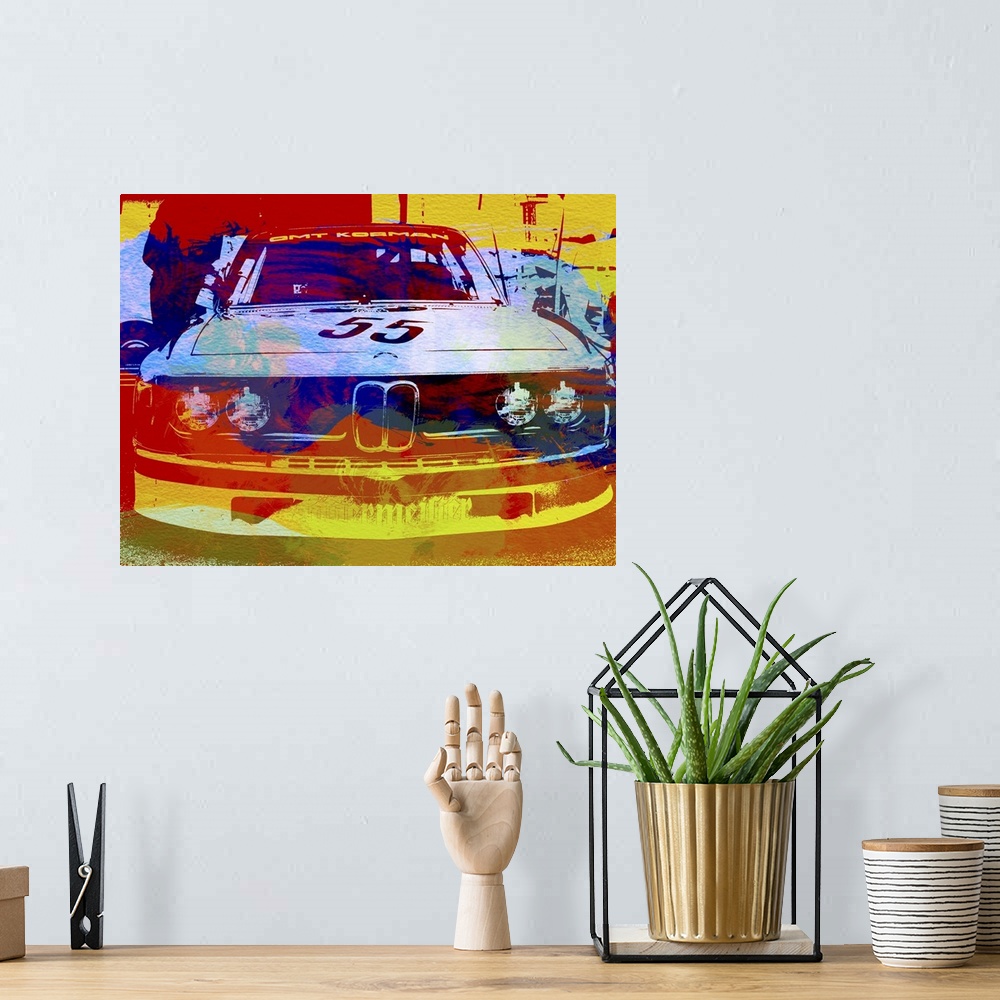 A bohemian room featuring BMW Racing Watercolor