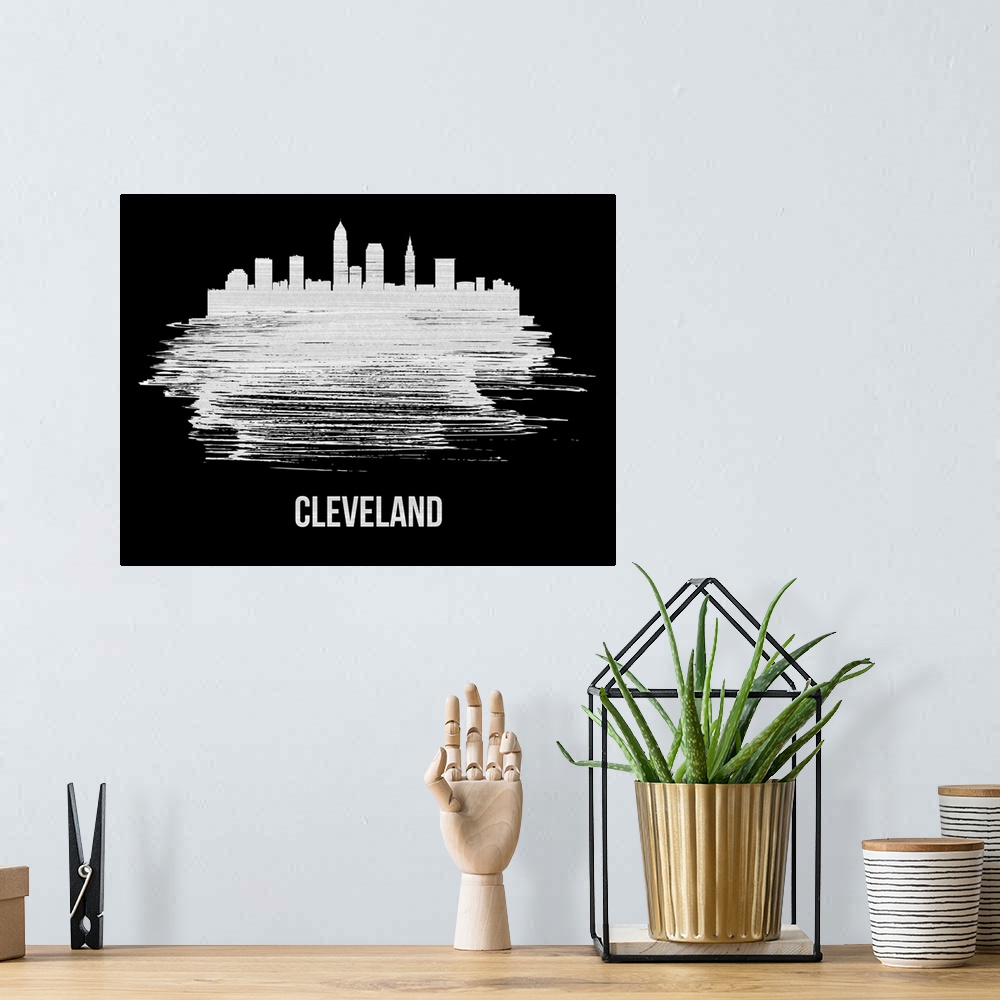 A bohemian room featuring Cleveland Skyline