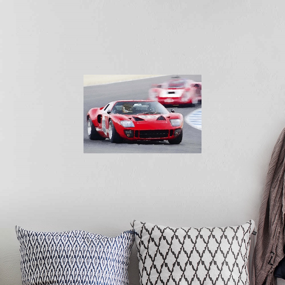 A bohemian room featuring Ford GT40 Race in Monterey Watercolor