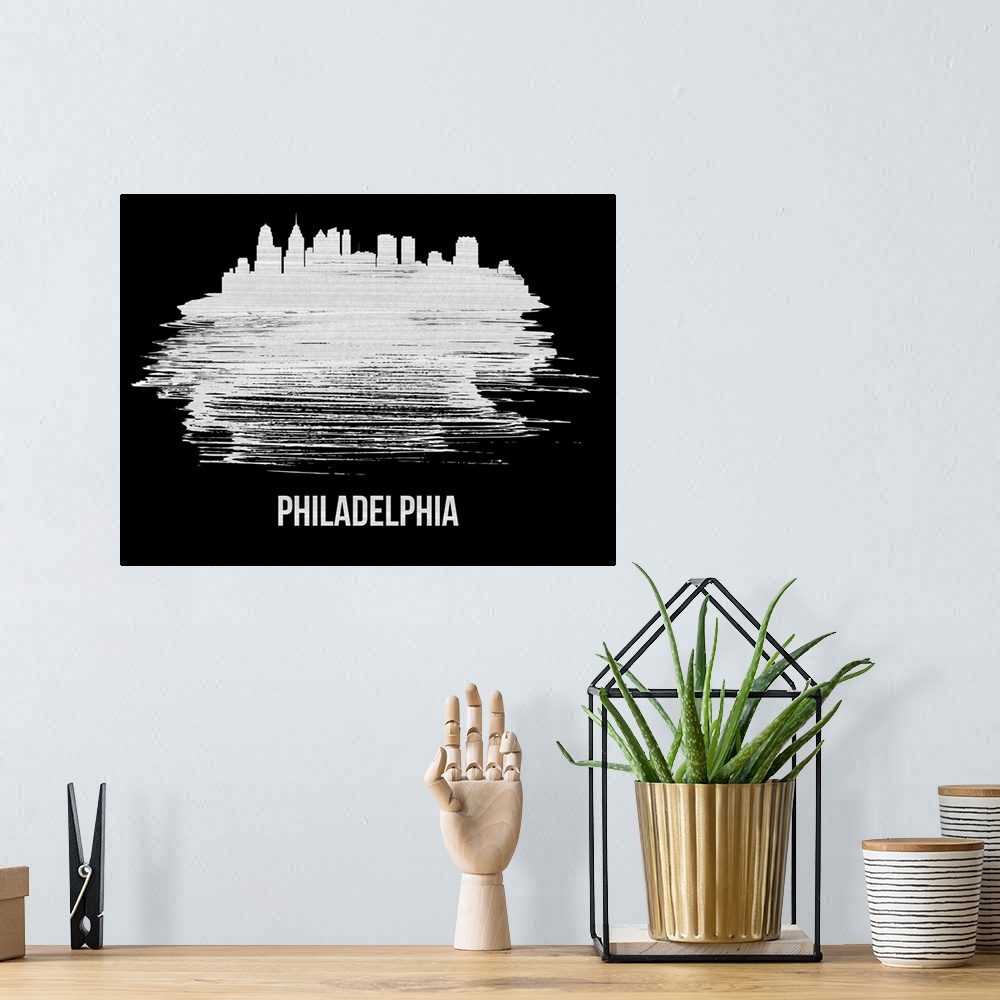 A bohemian room featuring Philadelphia Skyline