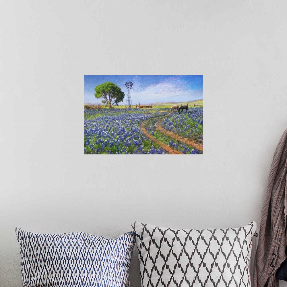 A bohemian room featuring Windmill Landscape