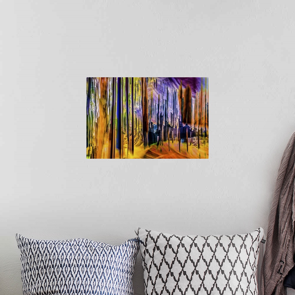 A bohemian room featuring Abstract representation of the glory of Autumn. The image was made using the in-camera burst mult...