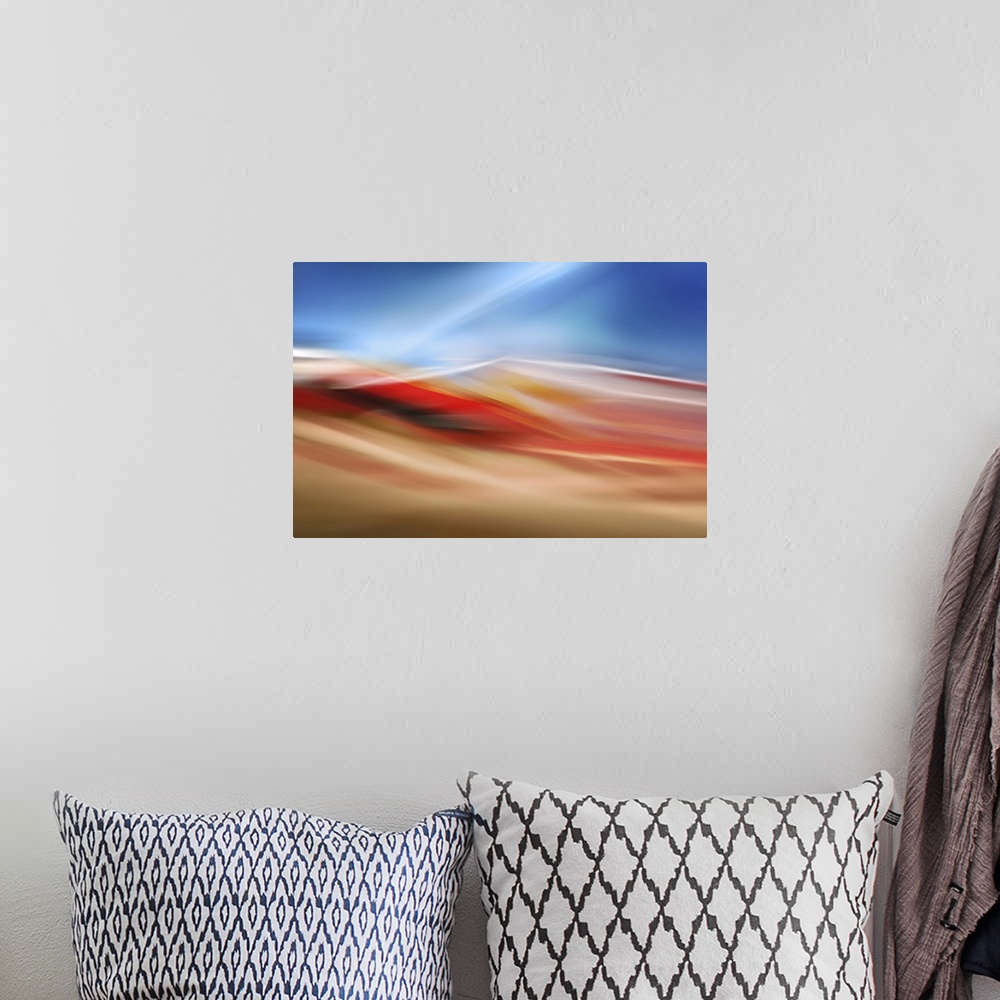 A bohemian room featuring Abstract landscape, image representing Red Mountain, an area in the West Kootenays in British Col...