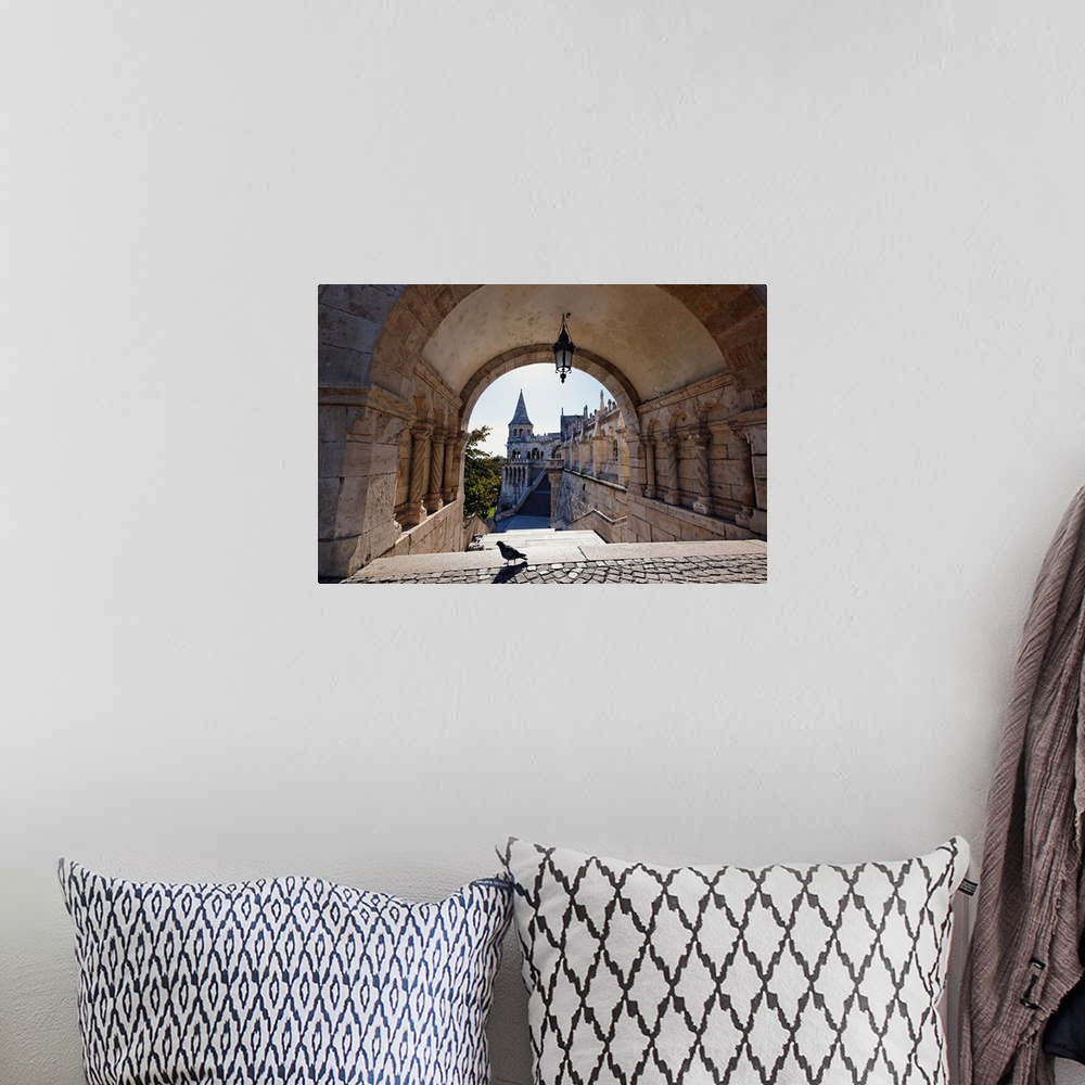 A bohemian room featuring View Through an Arch, Fisherman's Bastion, Budapest, Hungary