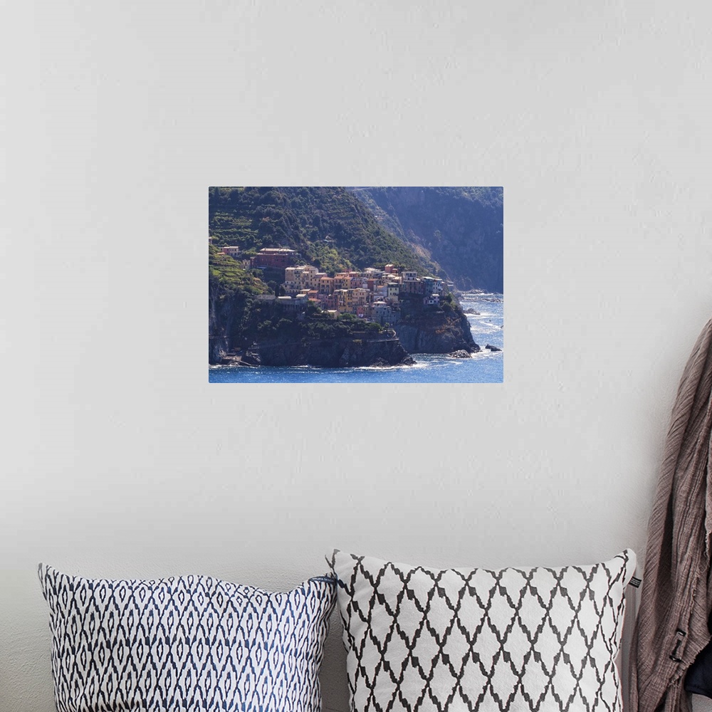 A bohemian room featuring Small Town on a Cliff at Seaside, Corniglia, Cinque Terre, Ligur