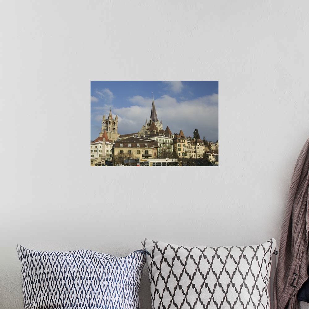 A bohemian room featuring Cathedral in a city, Lausanne, Switzerland