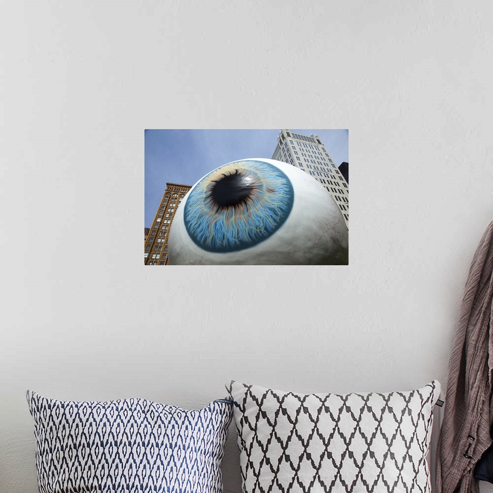 A bohemian room featuring Eyeball sculpture, Chicago, Cook County, Illinois, USA