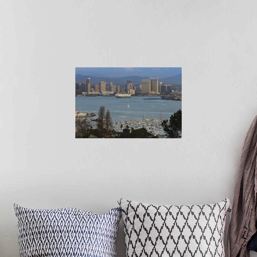 A bohemian room featuring Harbor and city viewed from Point Loma, Shelter Island Yacht Basin, San Diego, California, USA