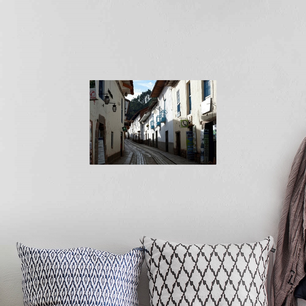 A bohemian room featuring Houses along a street, Cathedral Of Santo Domingo, Cuzco, Cusco Province, Peru