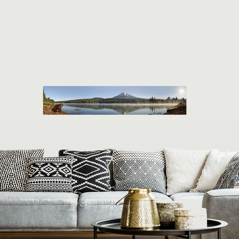 A bohemian room featuring Reflection of a mountain in water, Mt McLoughlin, Oregon